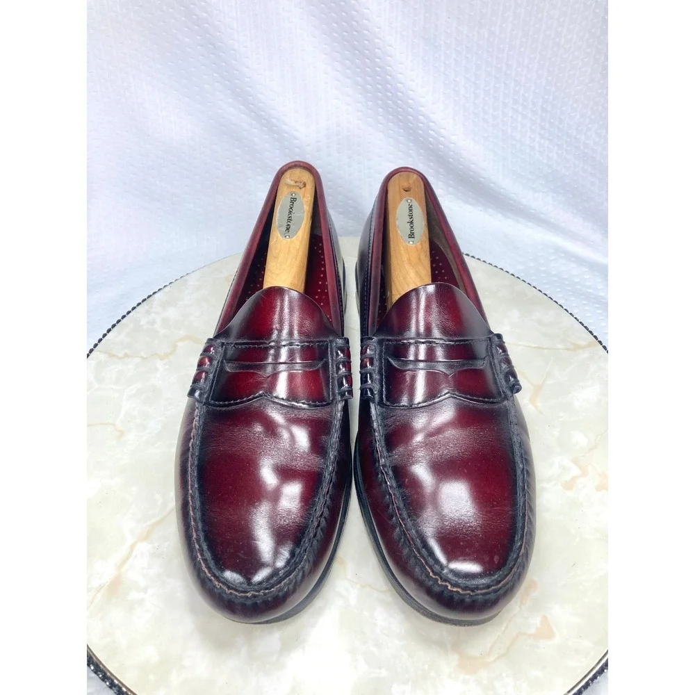 G.H. Bass Weejuns Leather enny Loafers Men Sz 10 Burgundy Academia Dressy Shoes